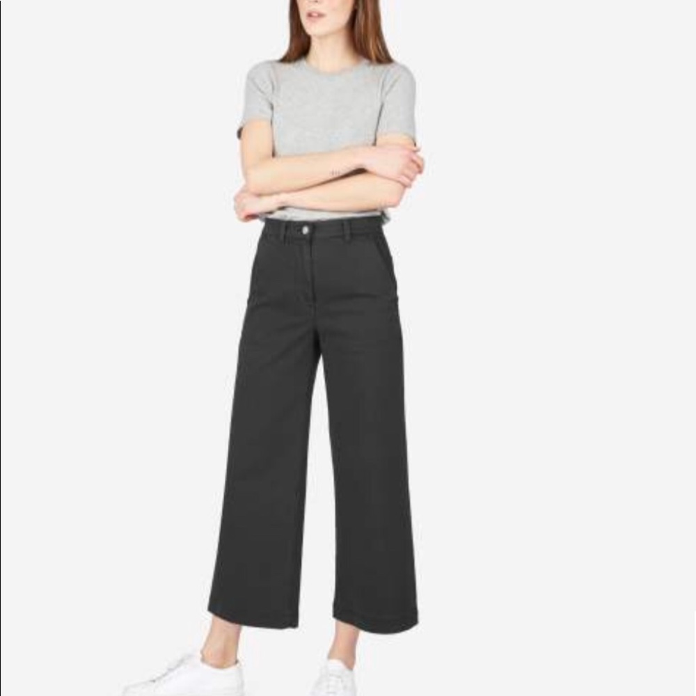 Everlane Wide Leg Crop SZ 0 Black